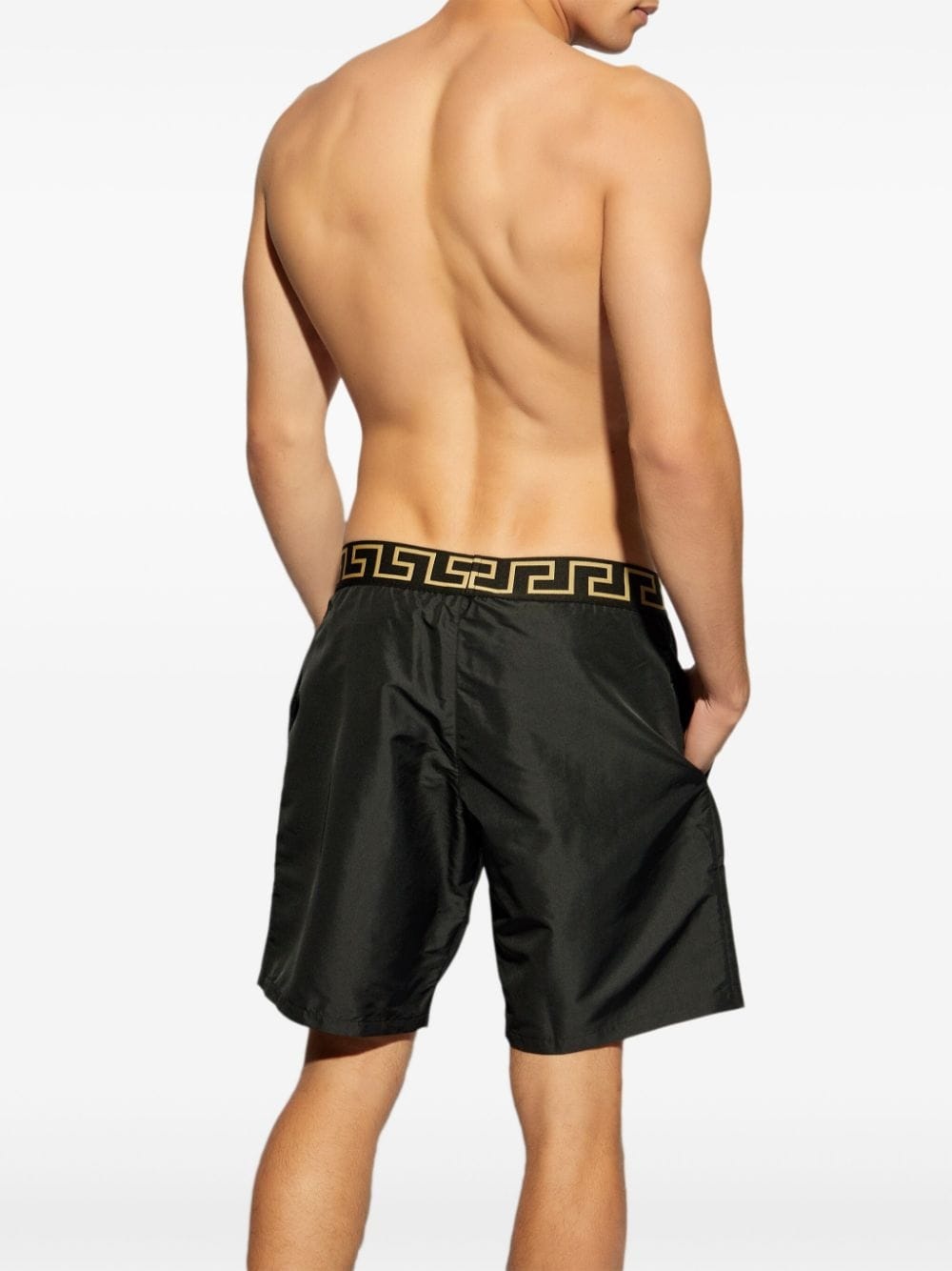 logo-waistband swim shorts - 4