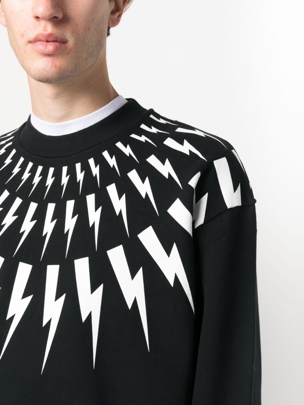 Thunderbolt-print cotton sweatshirt - 9