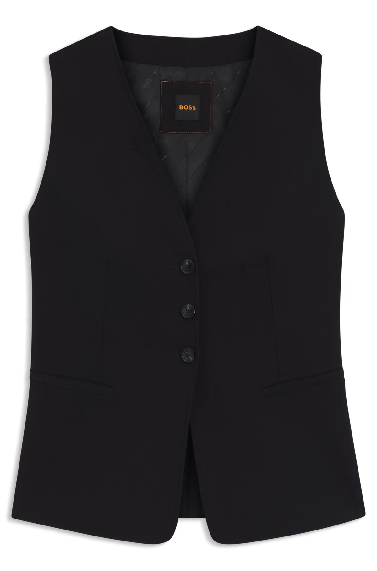 ADJUSTABLE WAISTCOAT IN STRETCH CREPE - 1