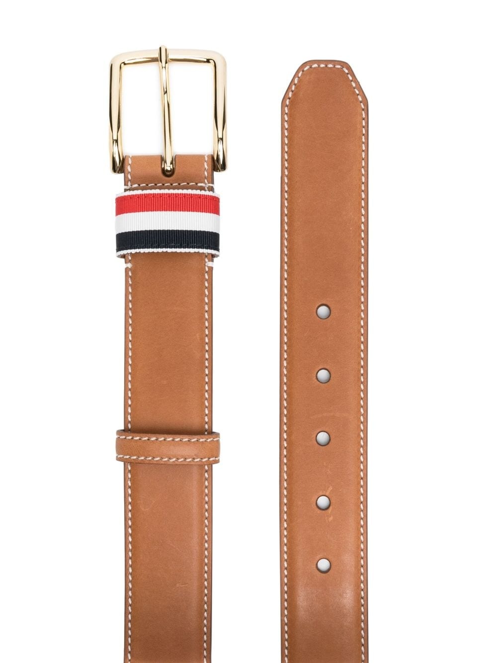 RWB-stripe leather belt - 2