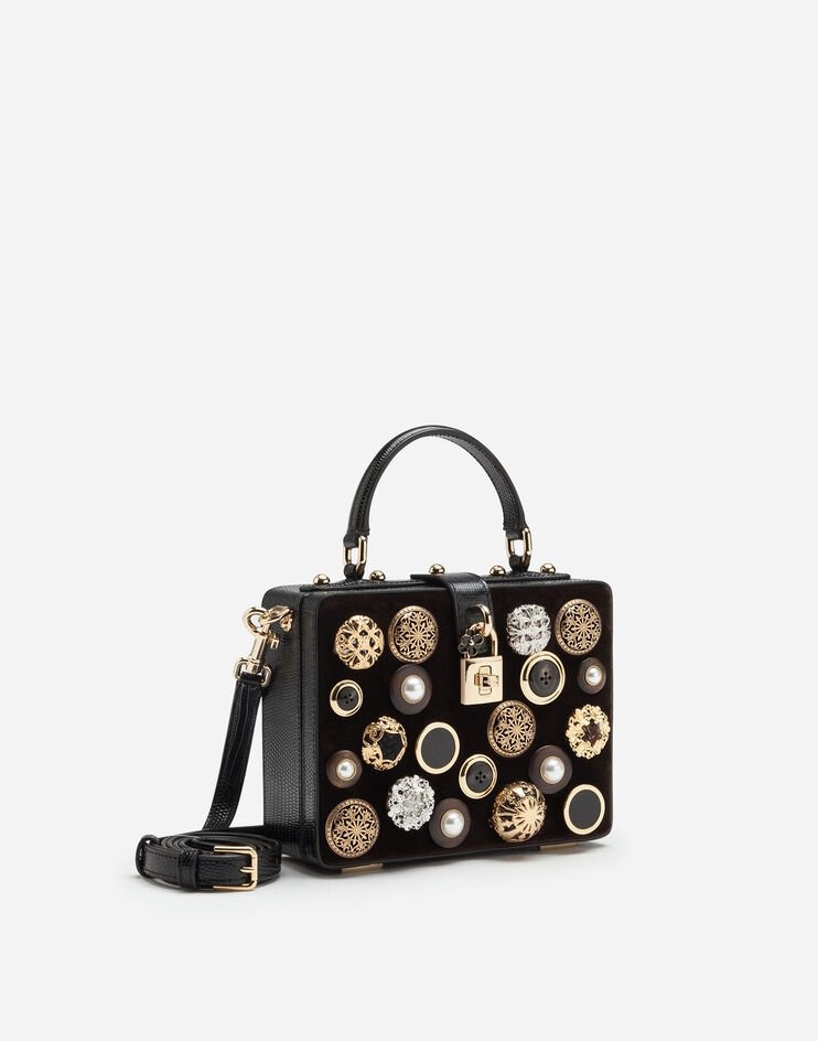 Dolce Box bag in velvet with embroidery - 2