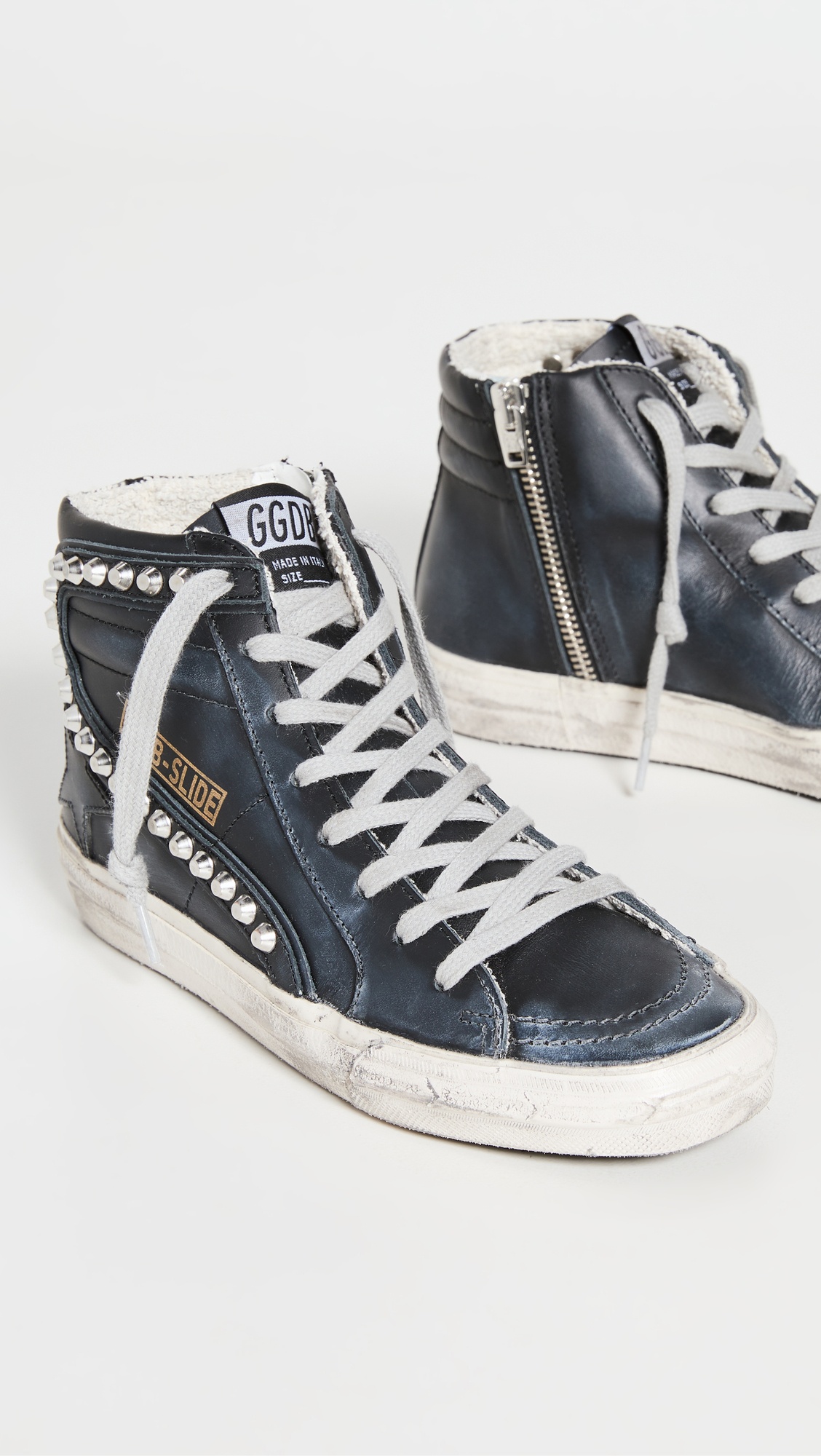 Studded Leather Slide Sneakers - 4
