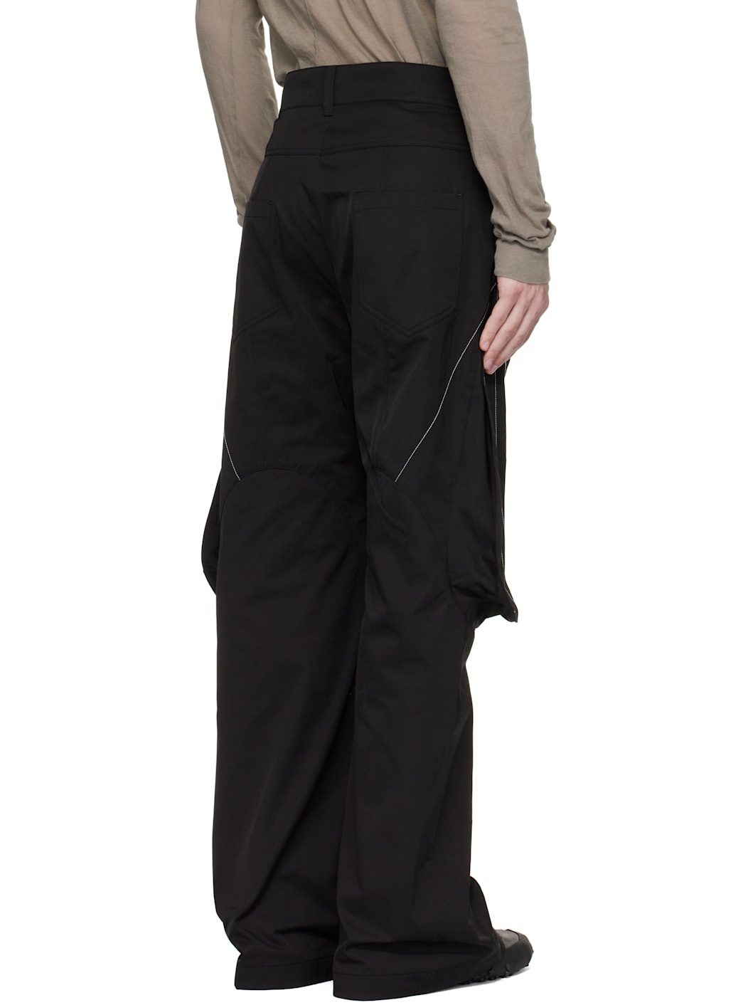 Black Tear Drop Cargo Pants - 3