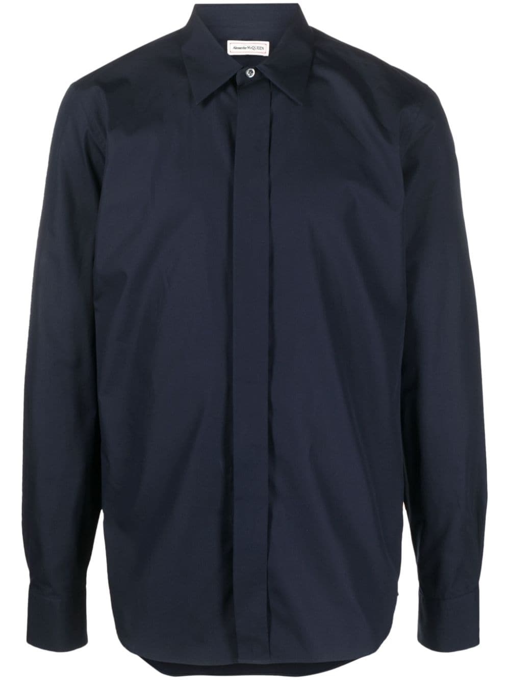 concealed-fastening cotton shirt - 1
