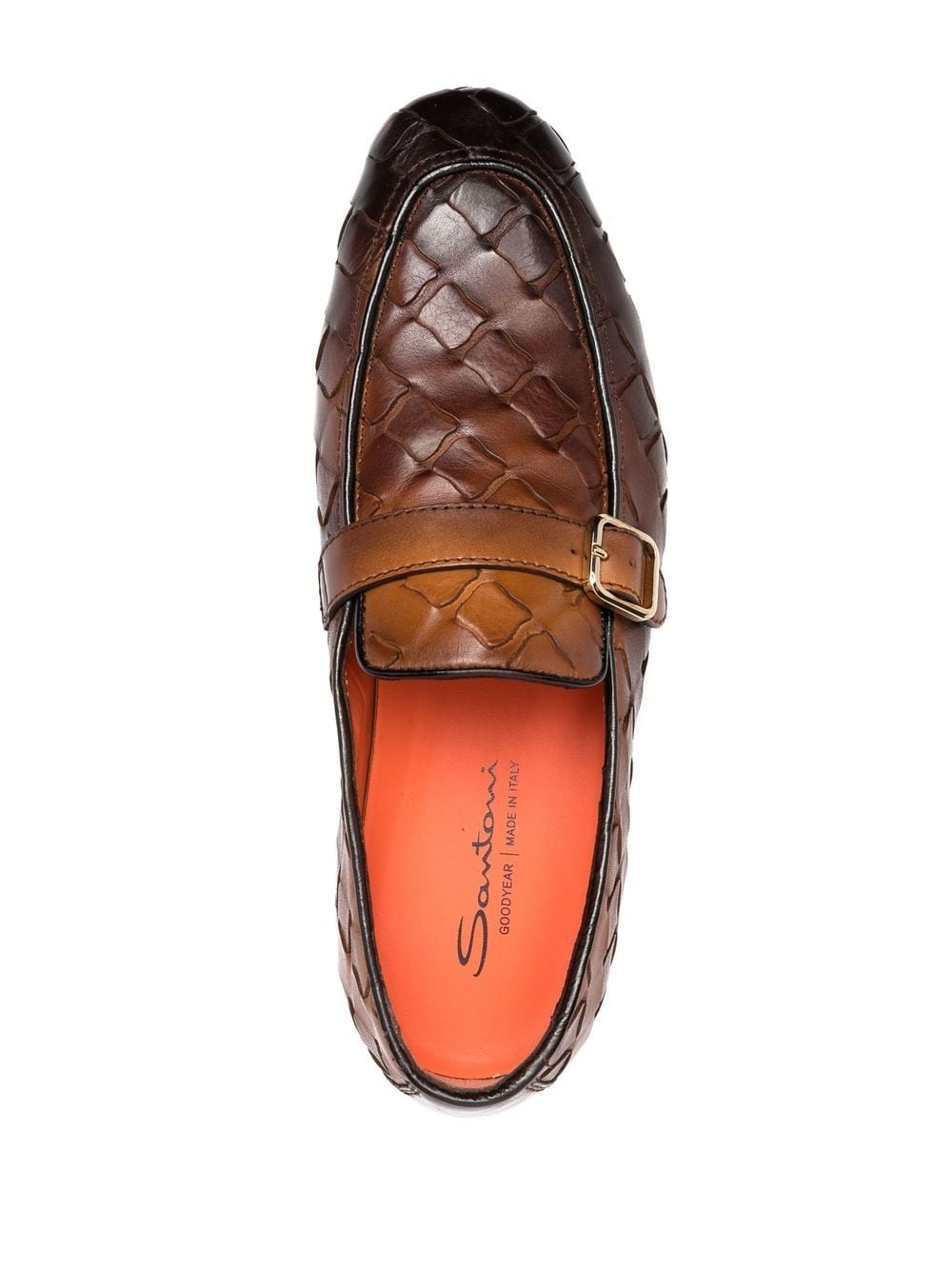 interwoven leather loafers - 4