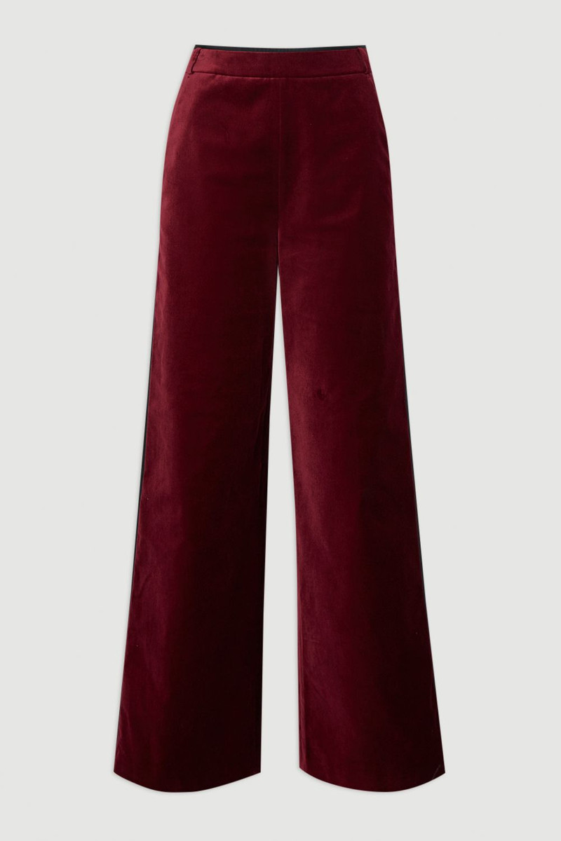 Velvet Groisgrain Tailored Wide Leg Trouser 4