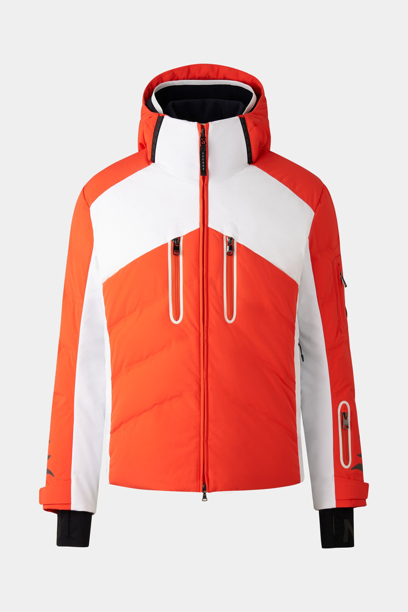 Jessy Down ski jacket in Coral/White 1