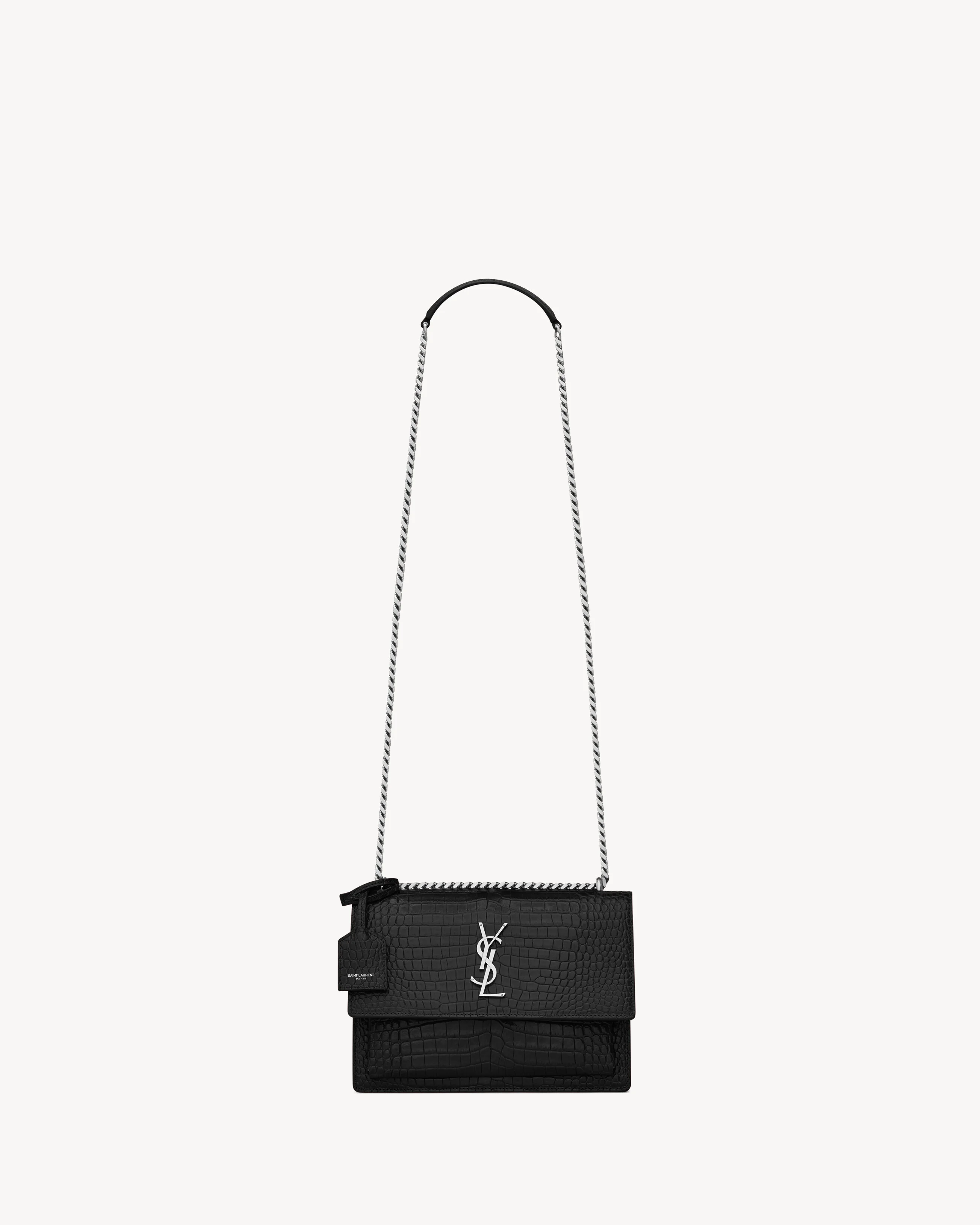 SUNSET MEDIUM IN CROCODILE-EMBOSSED LEATHER - 1