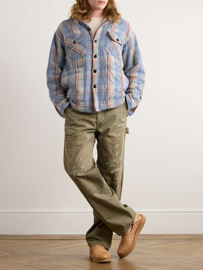Greg Lauren Checked Cotton-Flannel Overshirt outlook