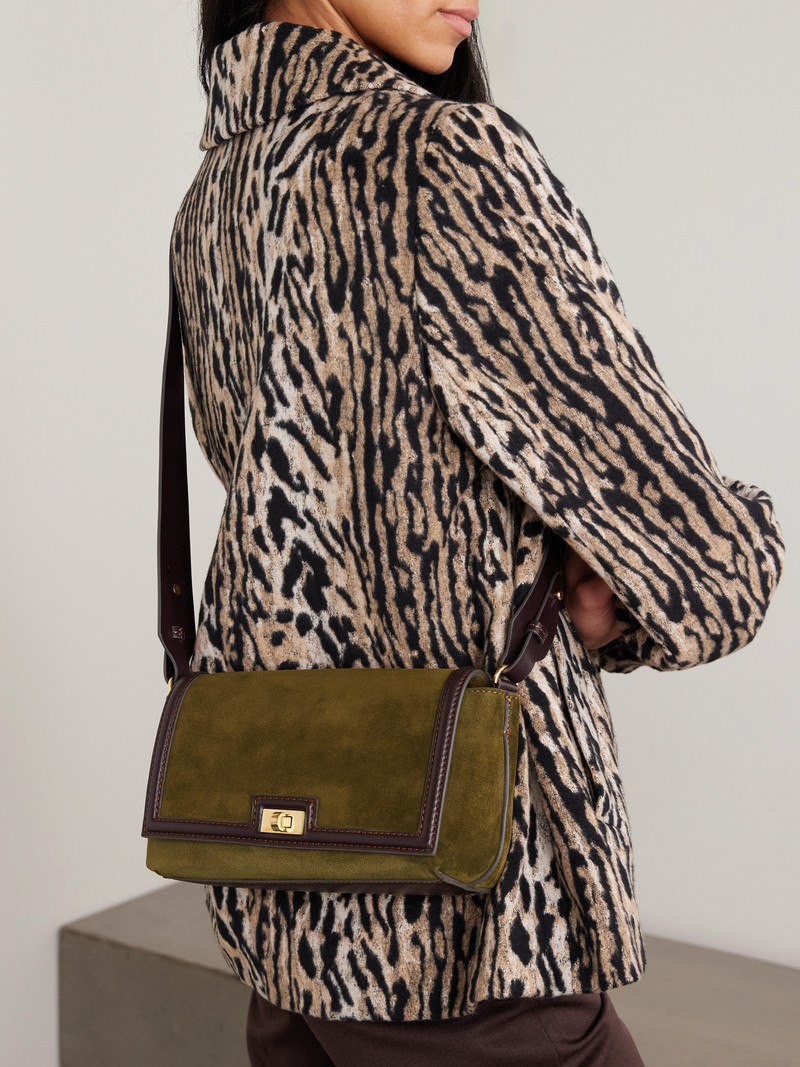 Anya Hindmarch Mortimer Frame Leather-trimmed Suede Shoulder Bag outlook