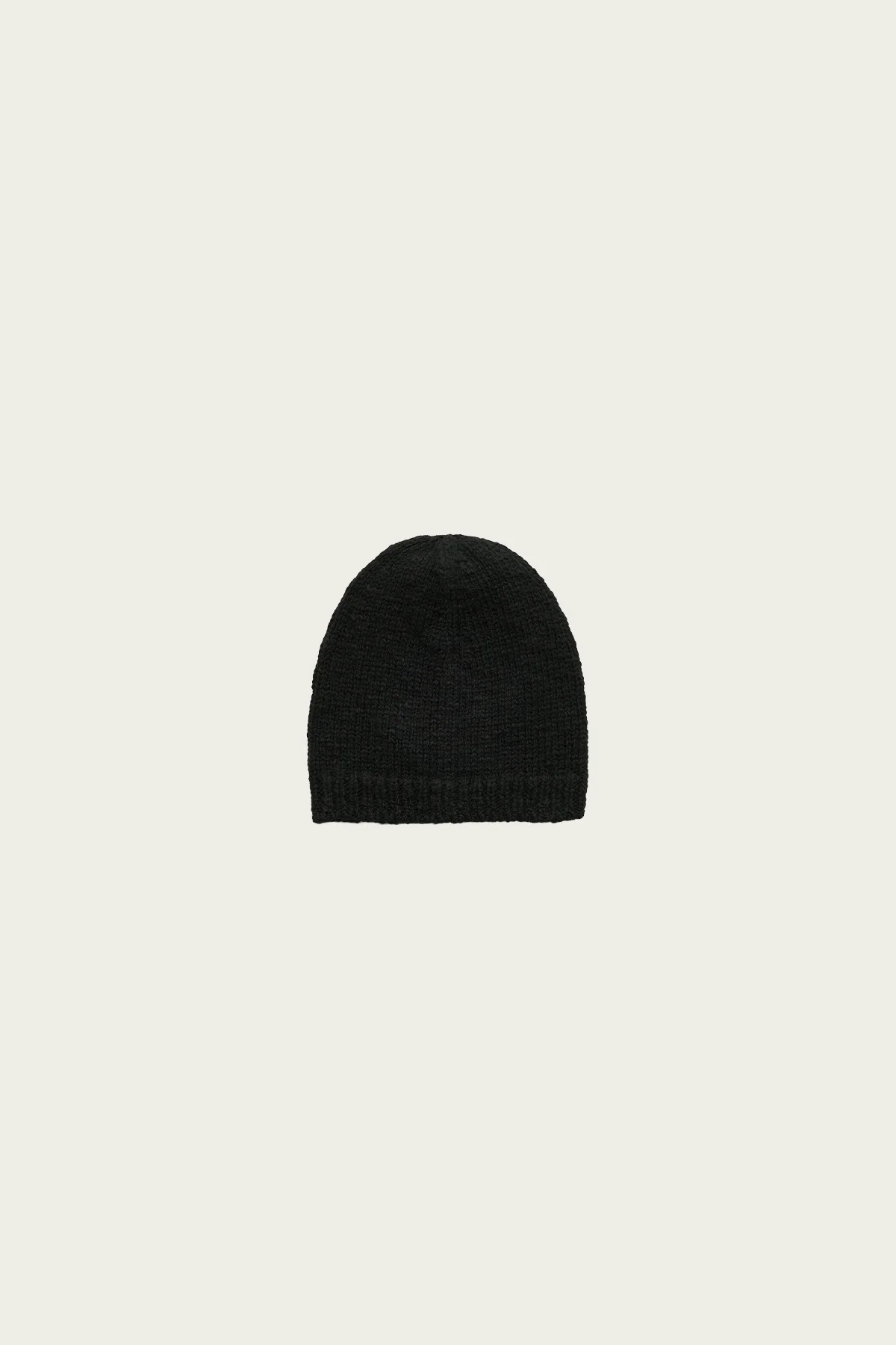 Classic Beanie - Slub Twisted Black Wool - 1