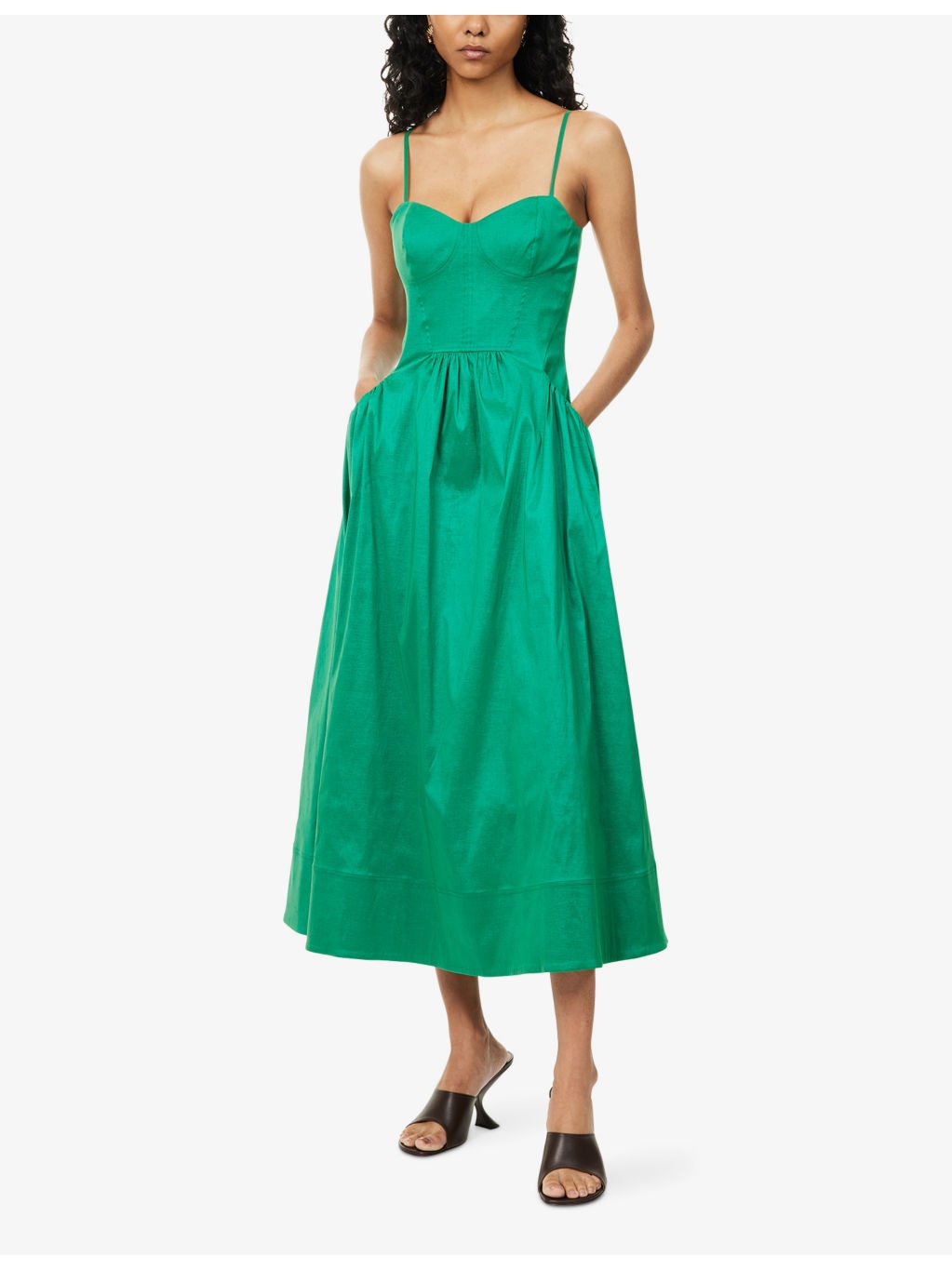 Bailey Corseted Woven Midi Dress - 3