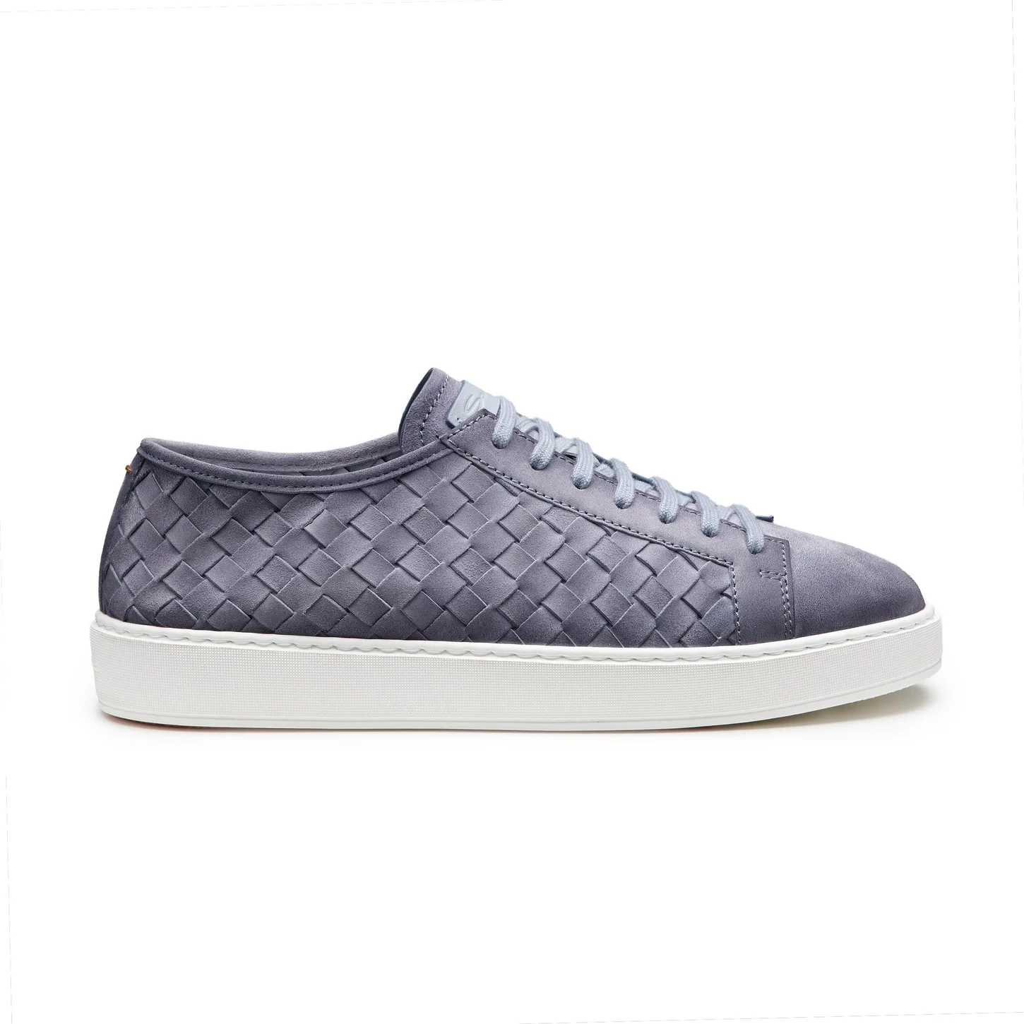 Men's light blue woven suede sneaker - 1