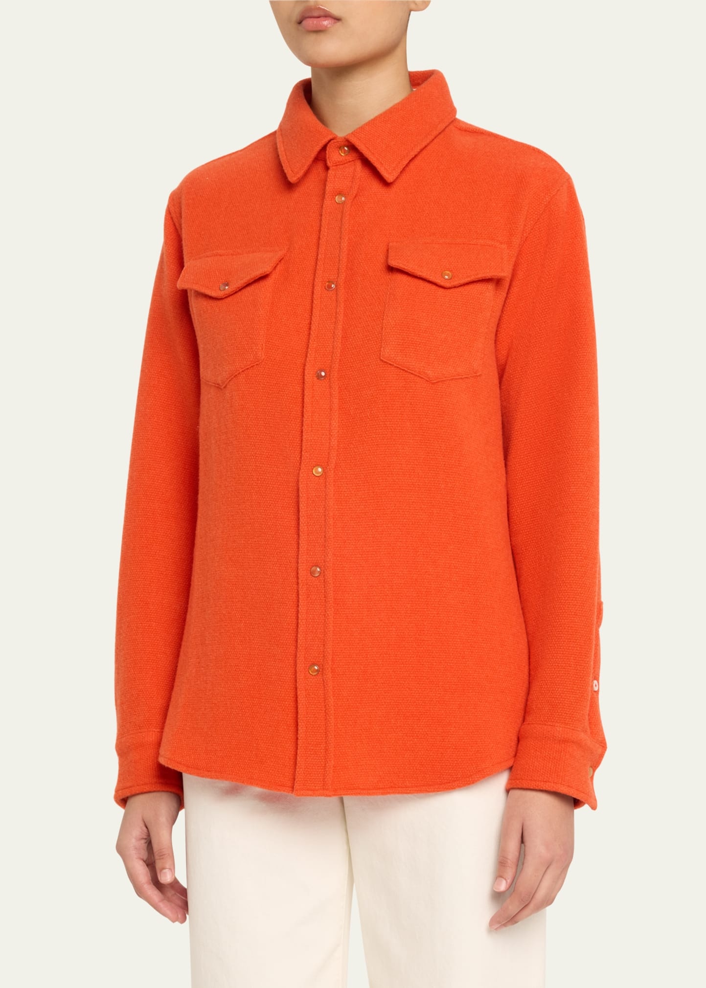 Fire Solid Cashmere Shirt - 4