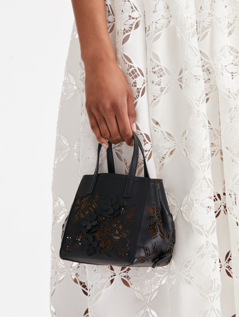 Oscar de la Renta MINI LASER CUT FLORAL SQUARE TOTE outlook