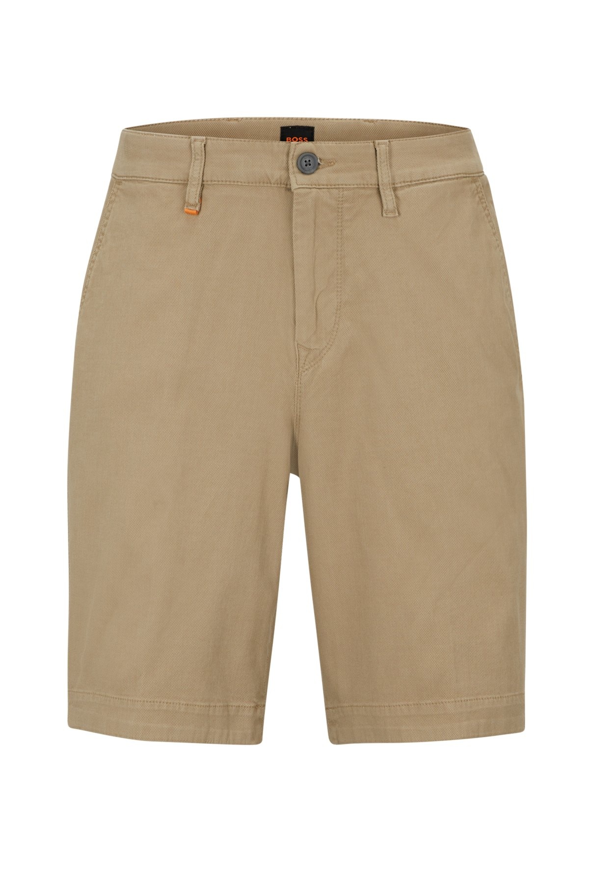 TAPERED-FIT SHORTS IN A COTTON BLEND - 1