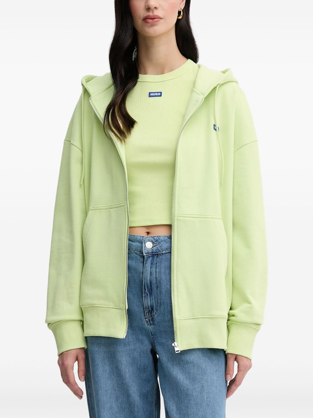 zip-up cotton hoodie - 1