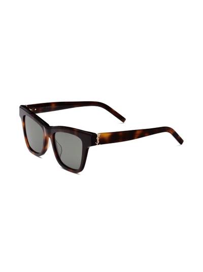 SAINT LAURENT tortoiseshell rectangle-frame sunglasses outlook