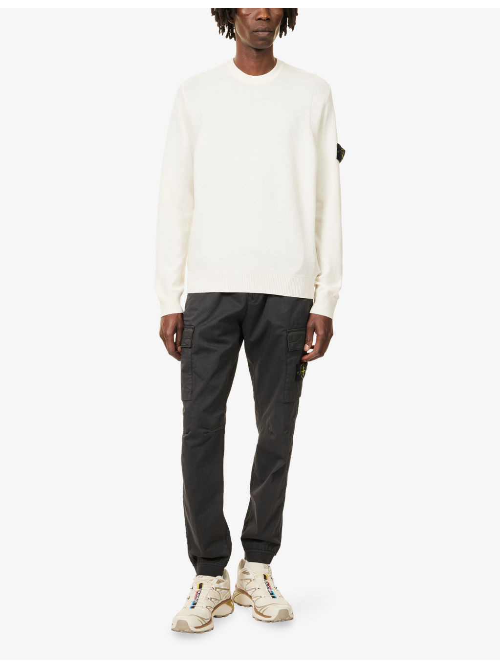 Logo-Patch Crewneck Wool-Blend Crew Jumper - 2