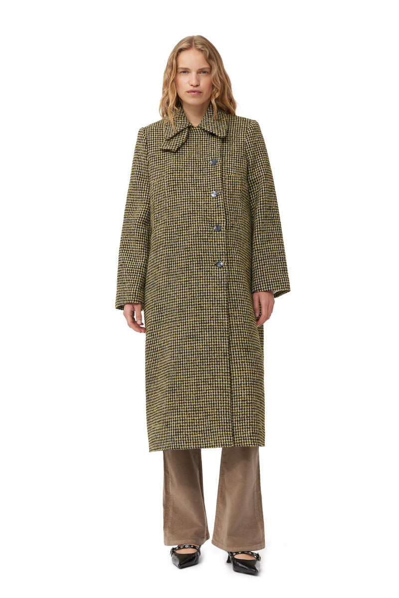 GANNI WOOLLEN CHECKERED COAT outlook