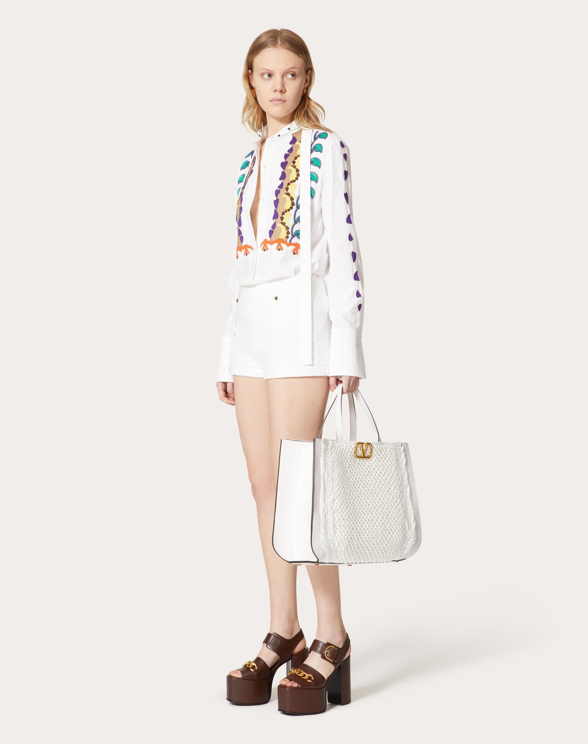 VLOGO SIGNATURE RAFFIA HANDBAG - 2