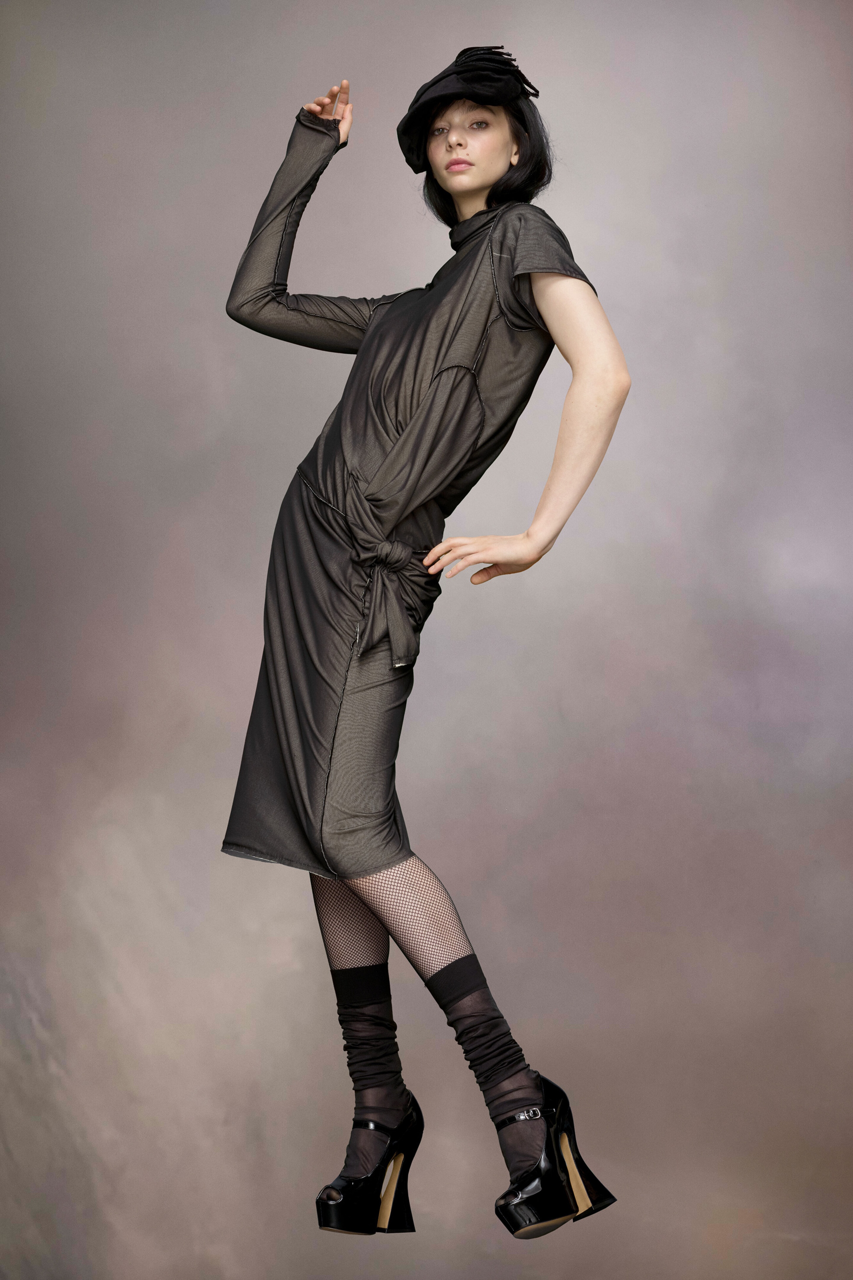 Asymmetric ruched dress - 3