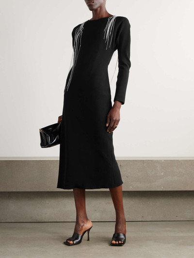 Dries Van Noten Embellished crepe midi dress outlook