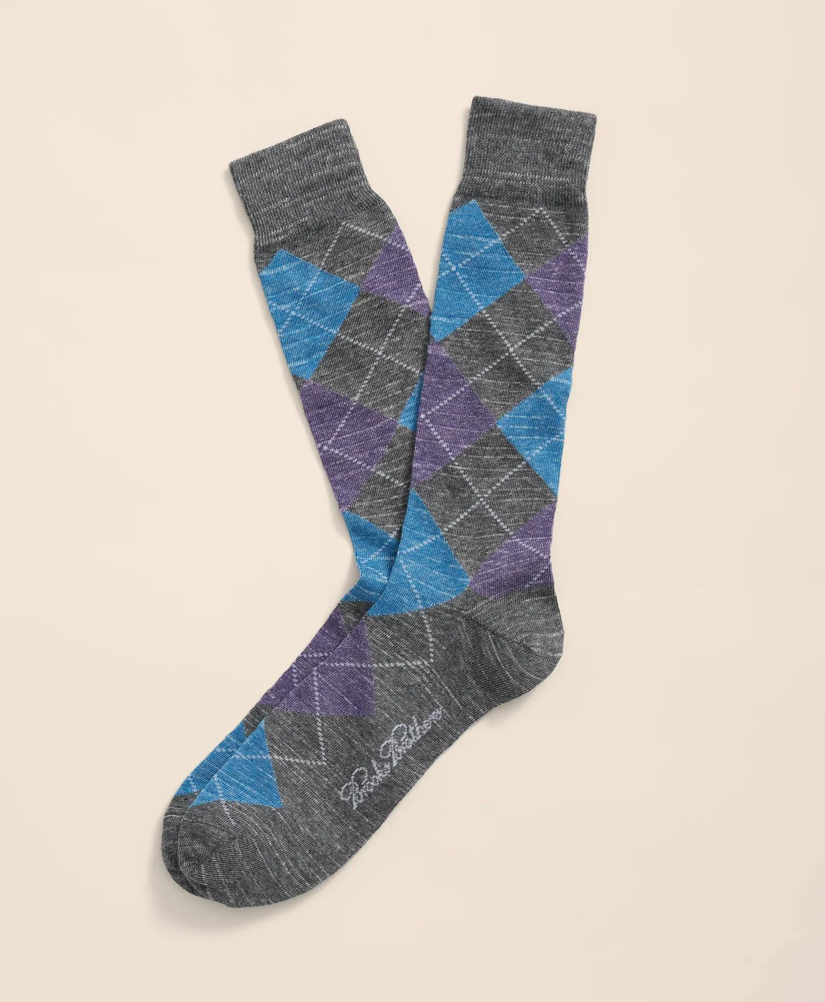 Cotton Blend Argyle Socks - 1