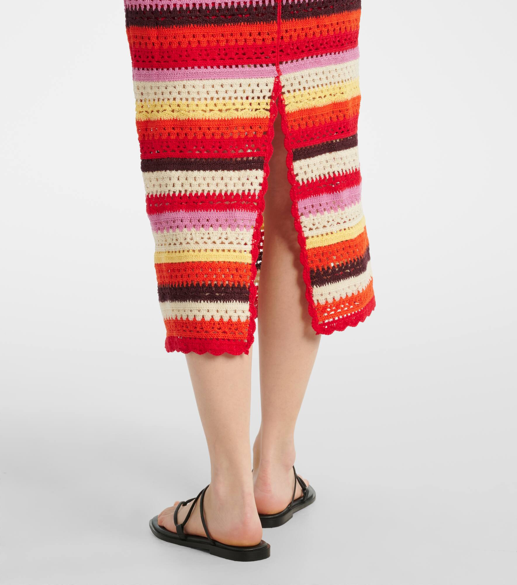 Striped crochet midi dress - 5