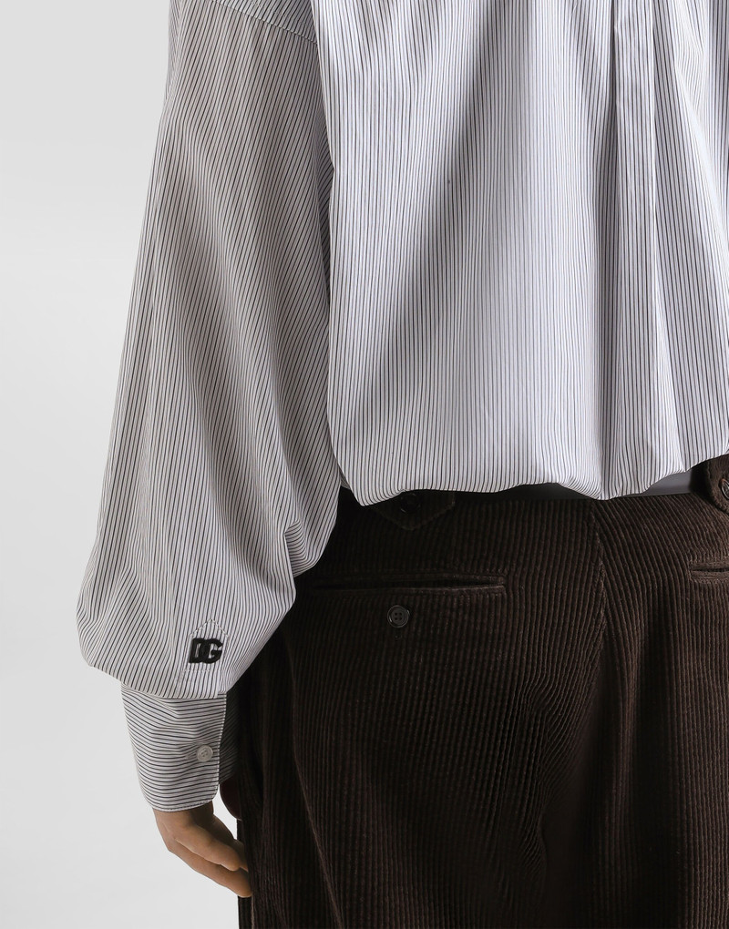Oversized striped poplin shirt 5