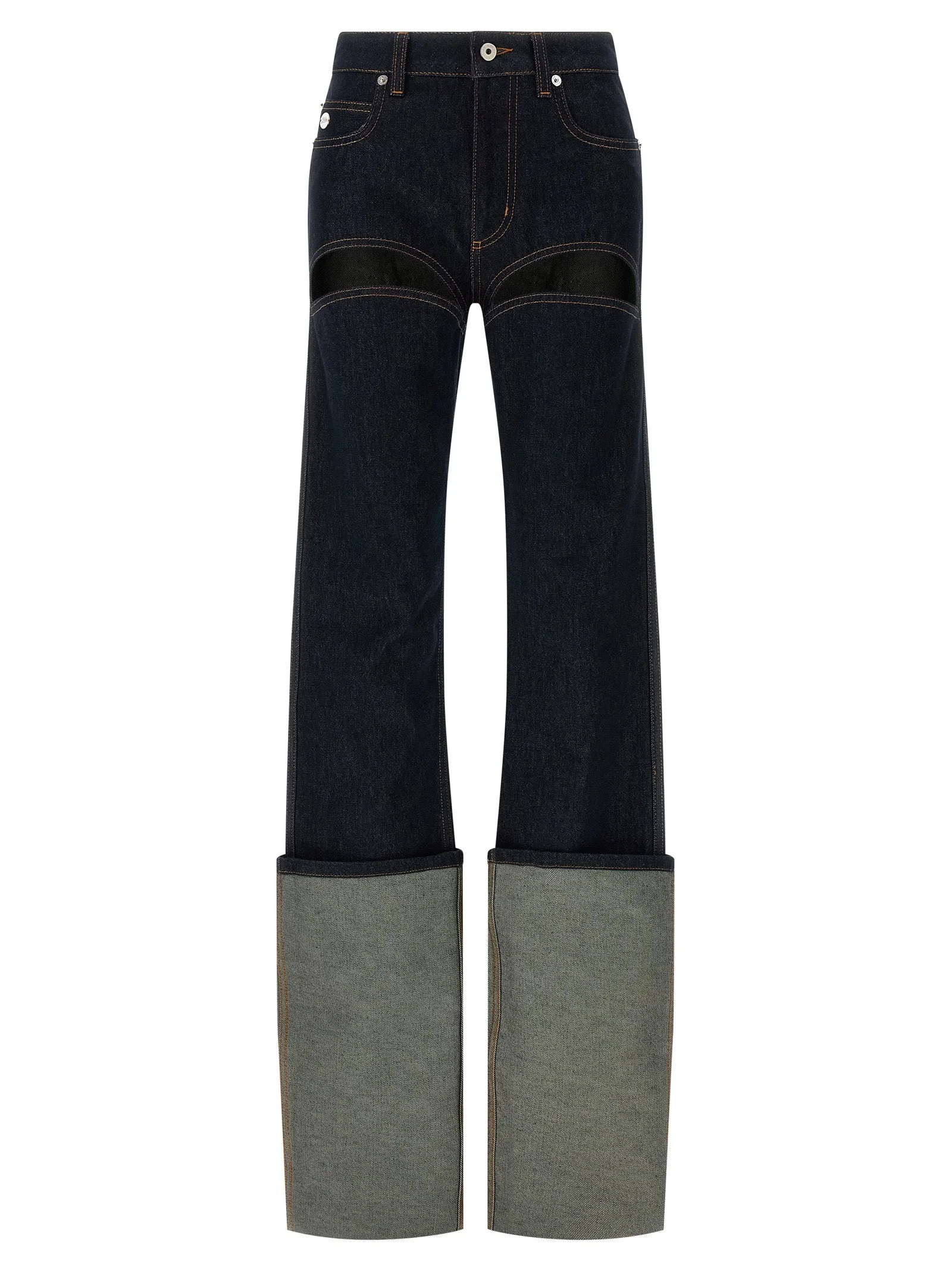 Denim Pants With Cuts On Front Jeans Blue - 1