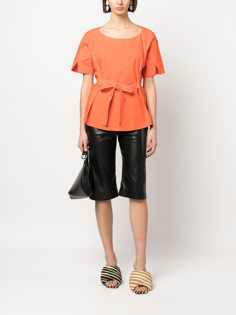 HENRIK VIBSKOV tied-waist short-sleeved blouse outlook