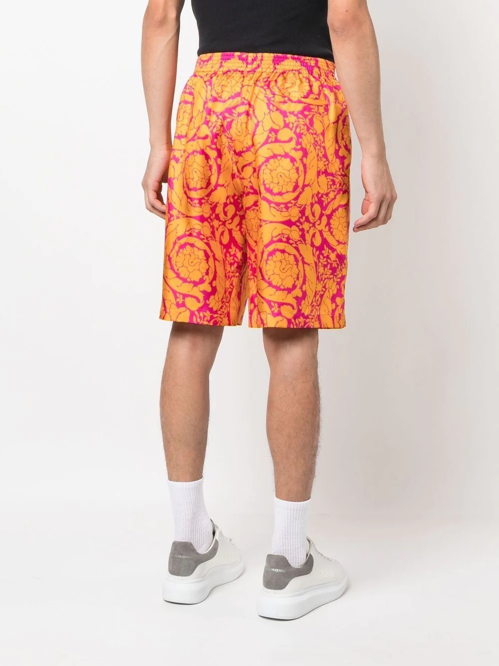 Barocco Silhouette-print silk shorts - 4