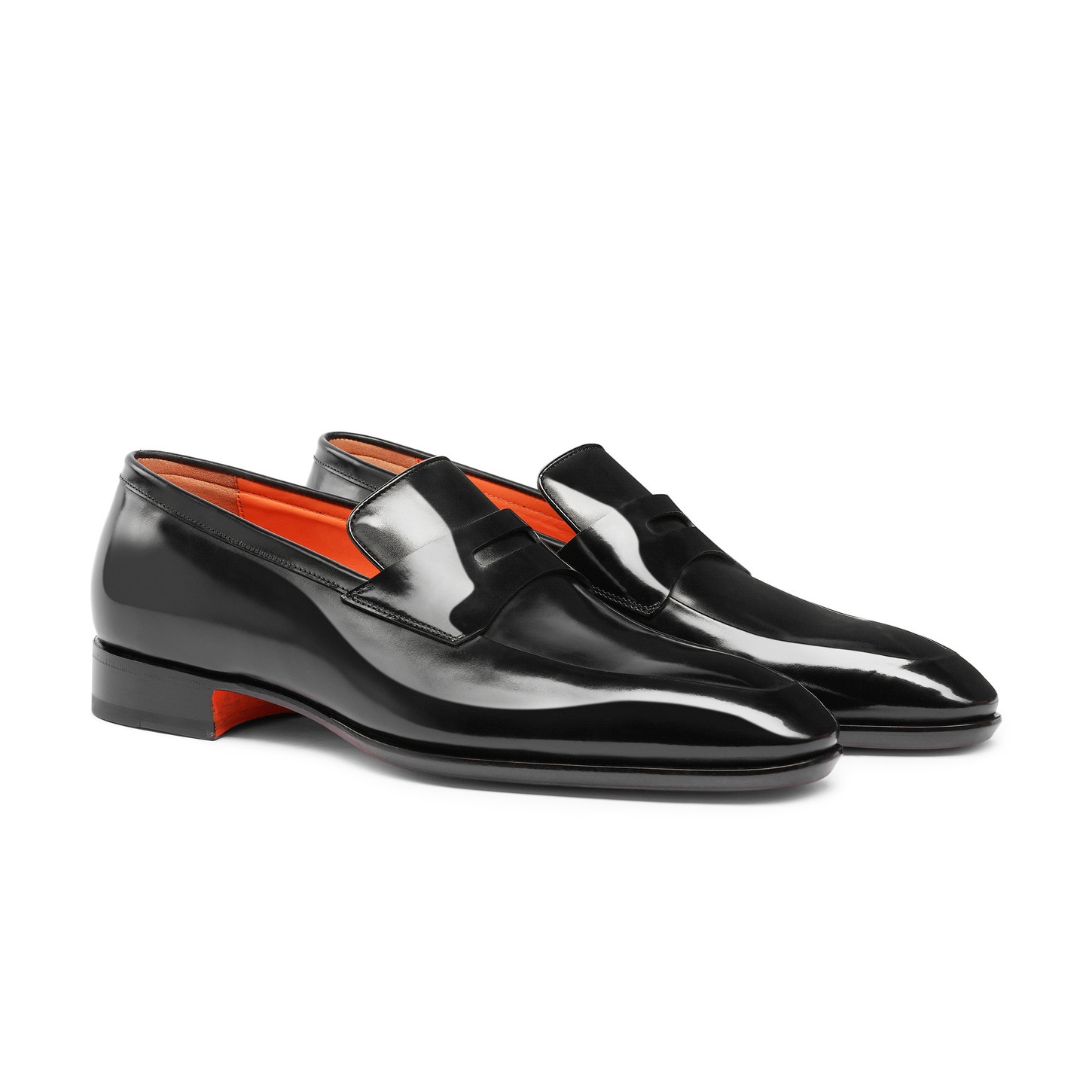 Men's black leather penny loafer - 3