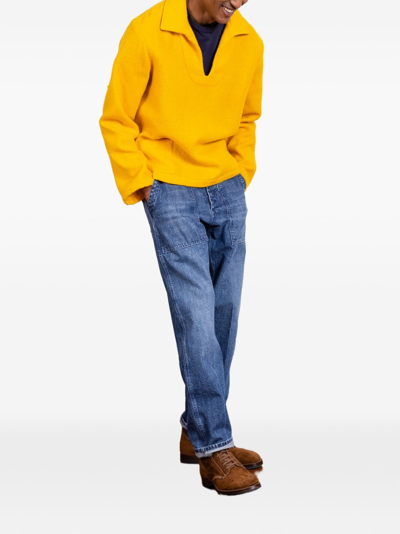 FORTELA fatigue pocket wash denim jeans outlook