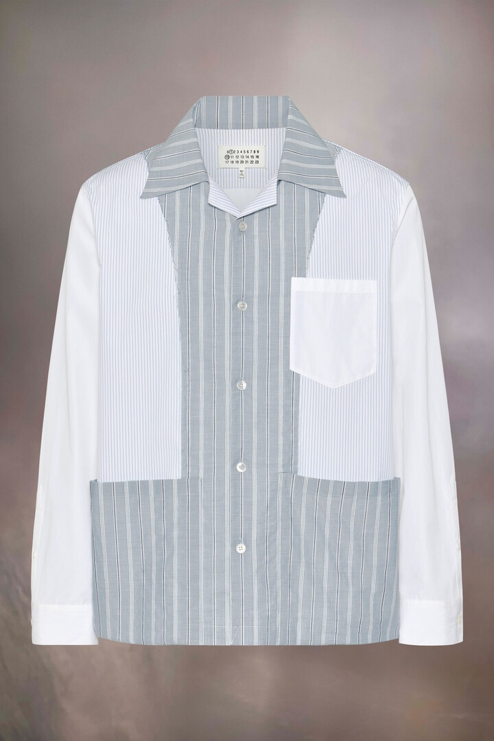 Patchwork pinstripe shirt - 3