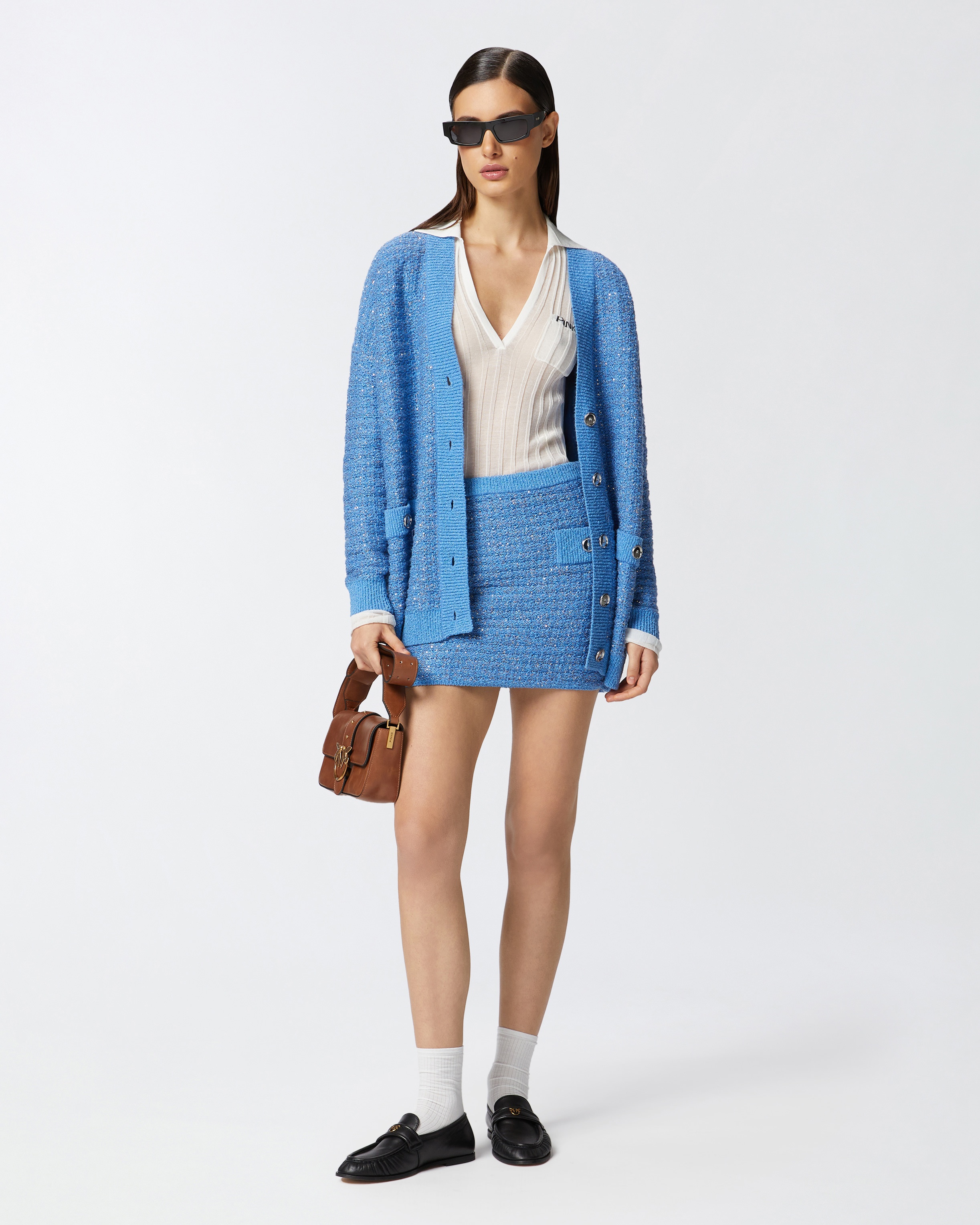 METALLIC MAT CARDIGAN WITH SEQUINS - 3