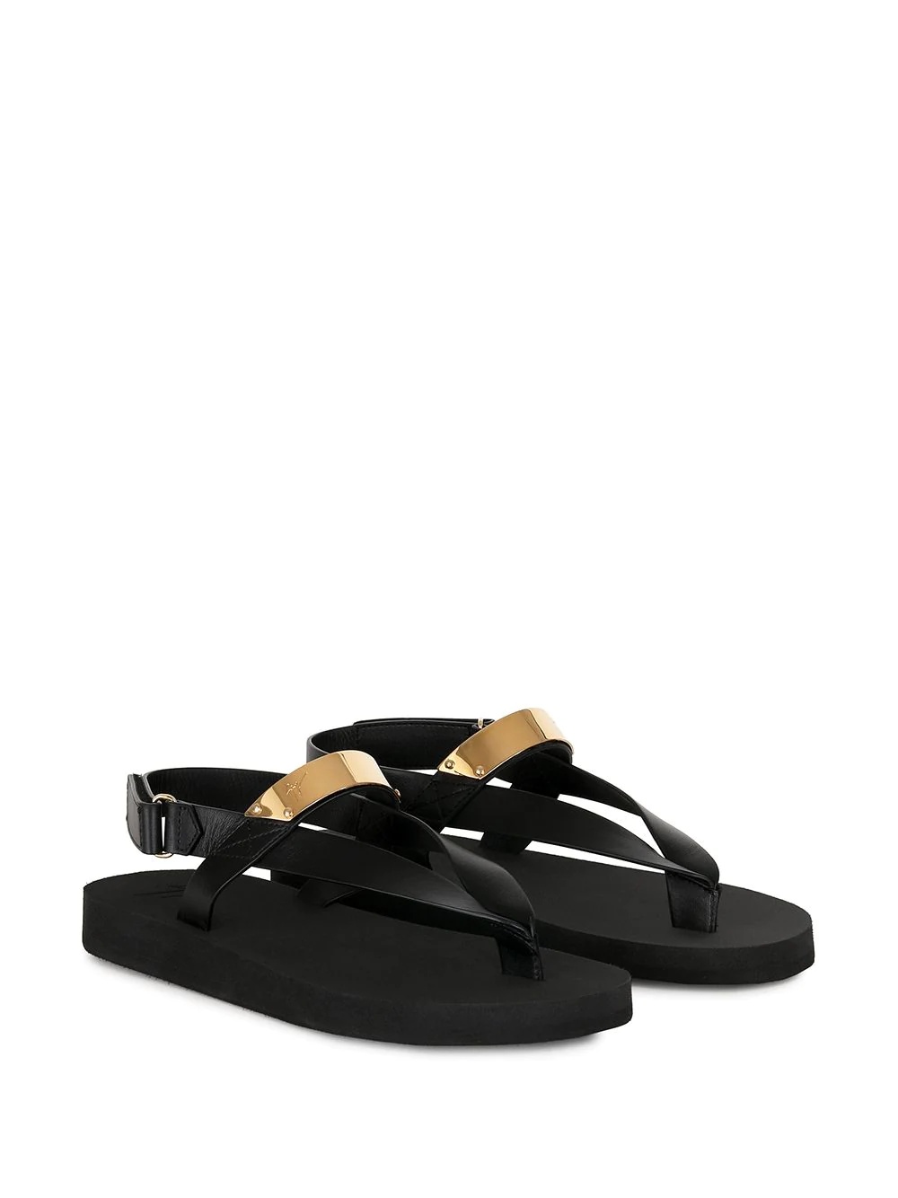 metallic detail thong sandals - 2