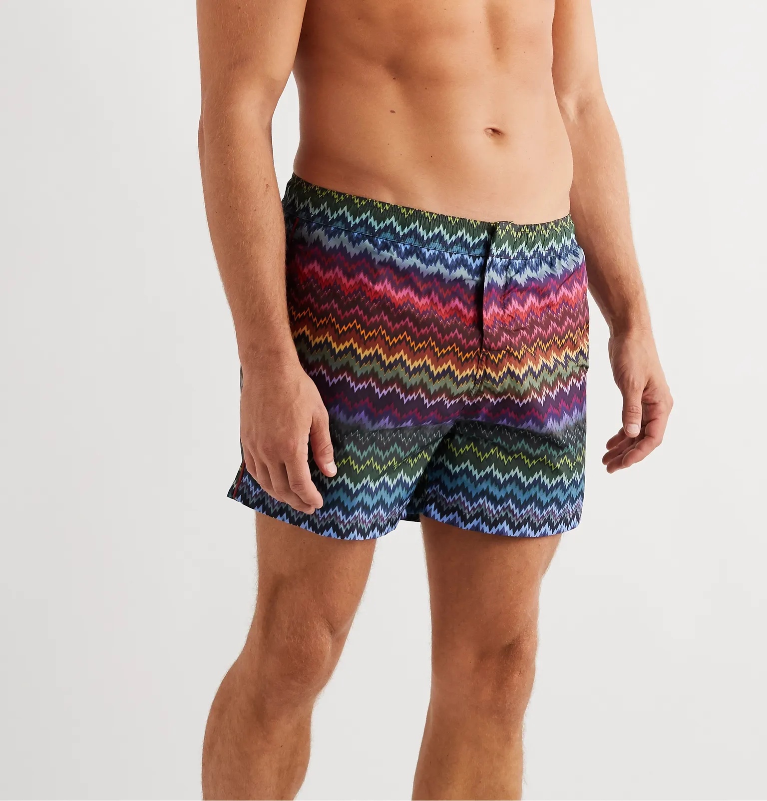 Mid-Length Printed Swim Shorts - 2