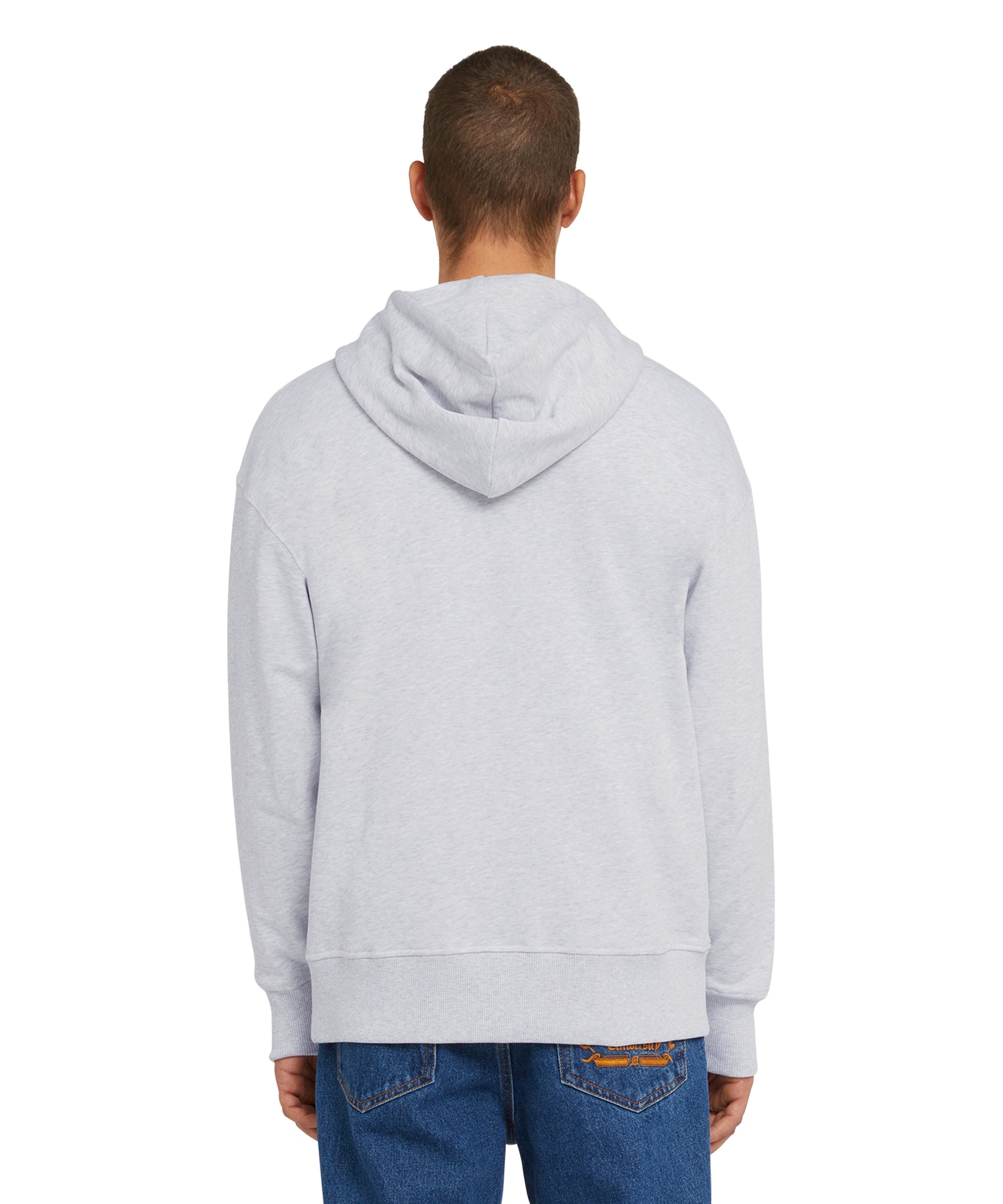 Cotton sweatshirt with hood and micro logo - 3