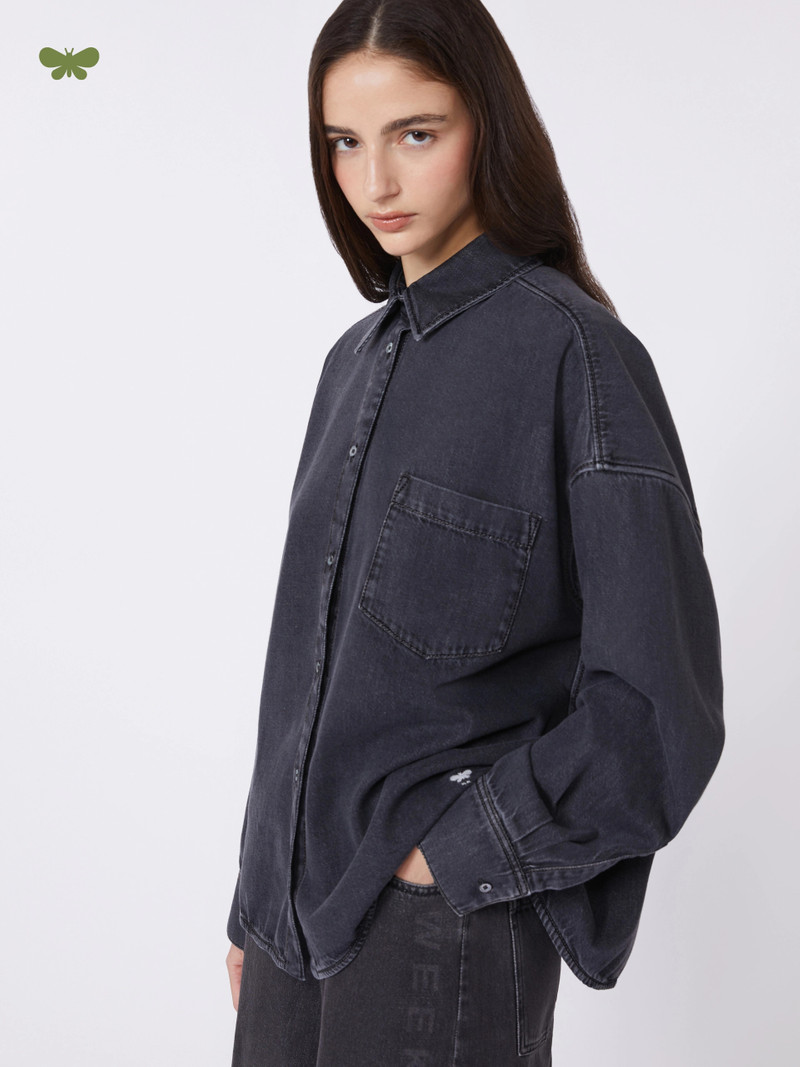 FOGGIA Cotton denim shirt - BLACK 5