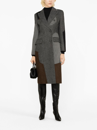 Moschino patchwork-design wool coat outlook