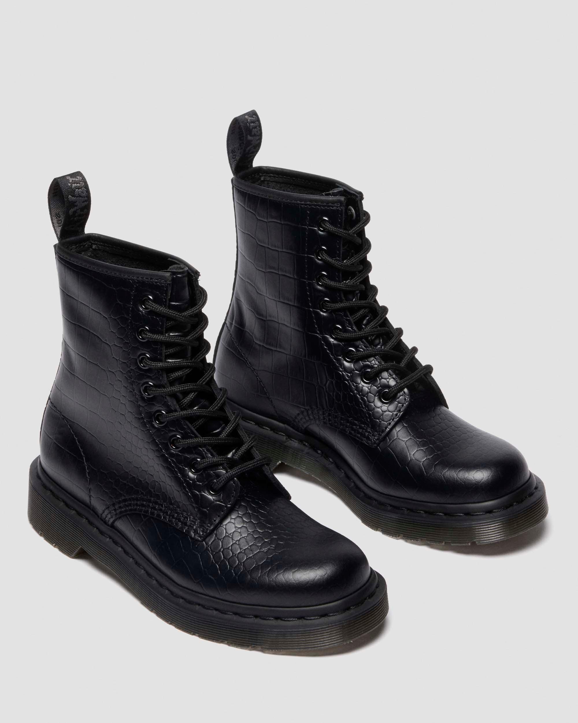 1460 CROCO CROC EMBOSS LEATHER BOOTS - 8
