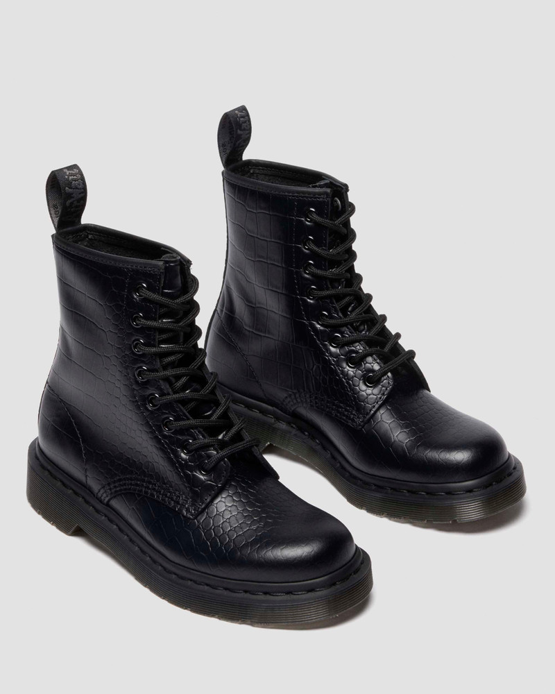 1460 CROCO CROC EMBOSS LEATHER BOOTS 8