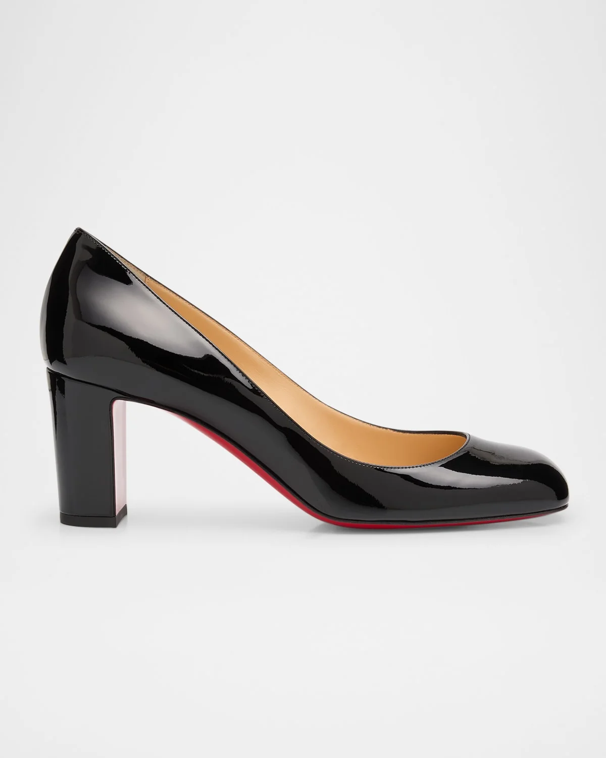 Cadrilla Patent Block-Heel Red Sole Pump - 1