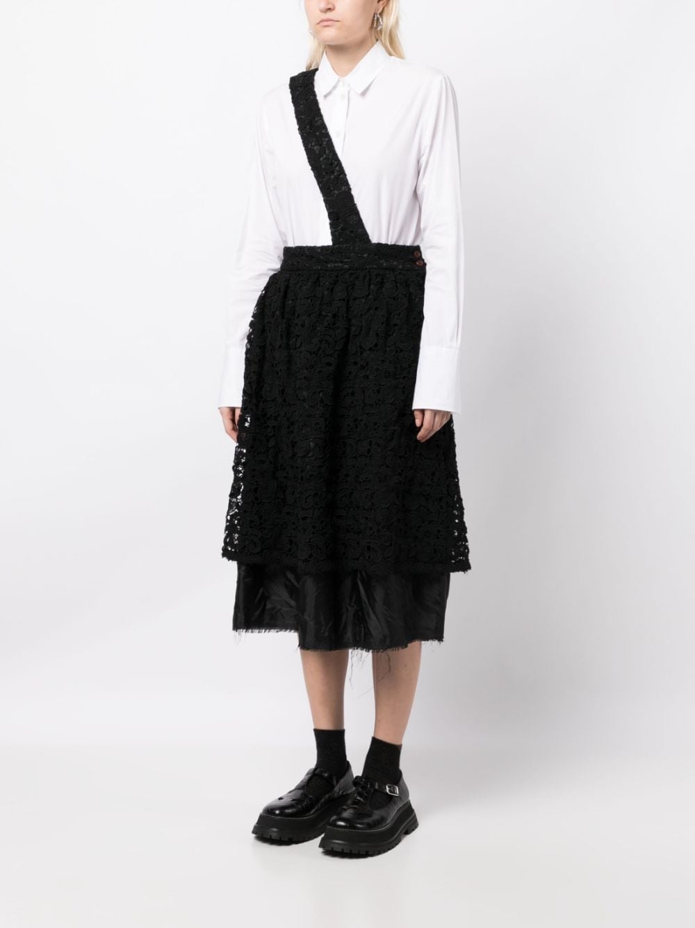 floral-lace high-waisted skirt - 3