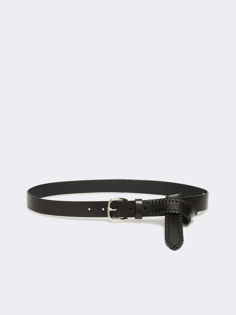 BINGO Leather belt with tip - BLACK 1