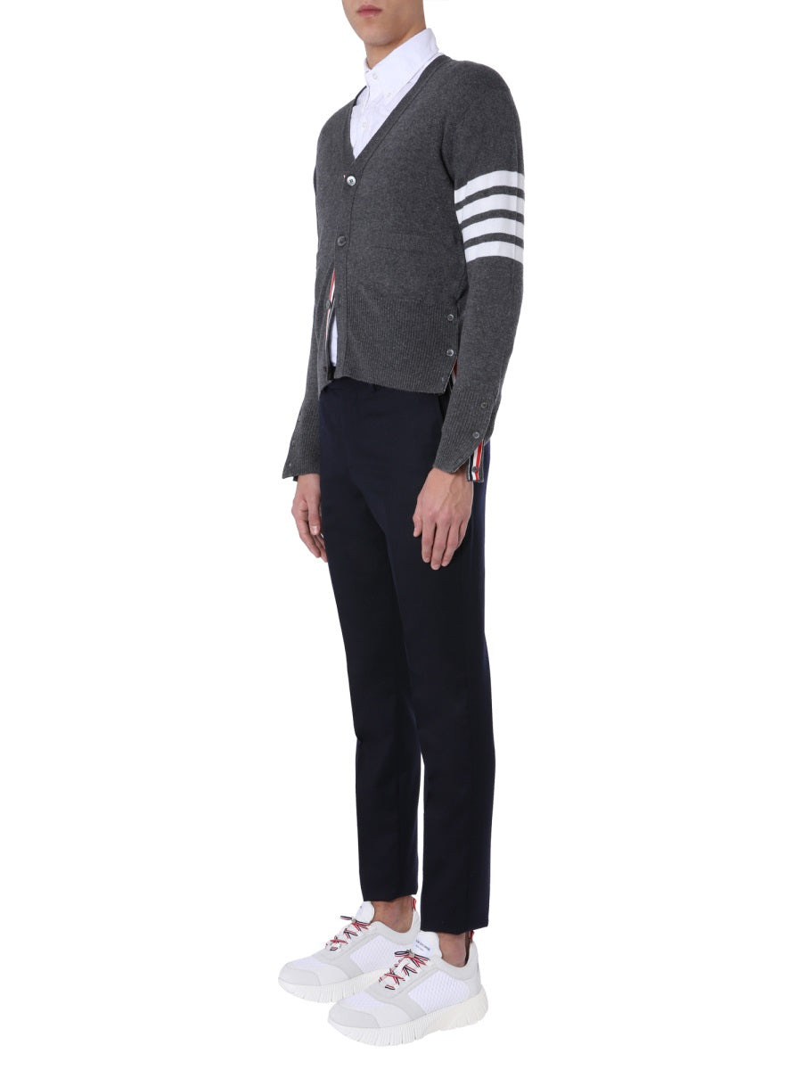 Thom Browne Men V-Neck Cardigan - 6