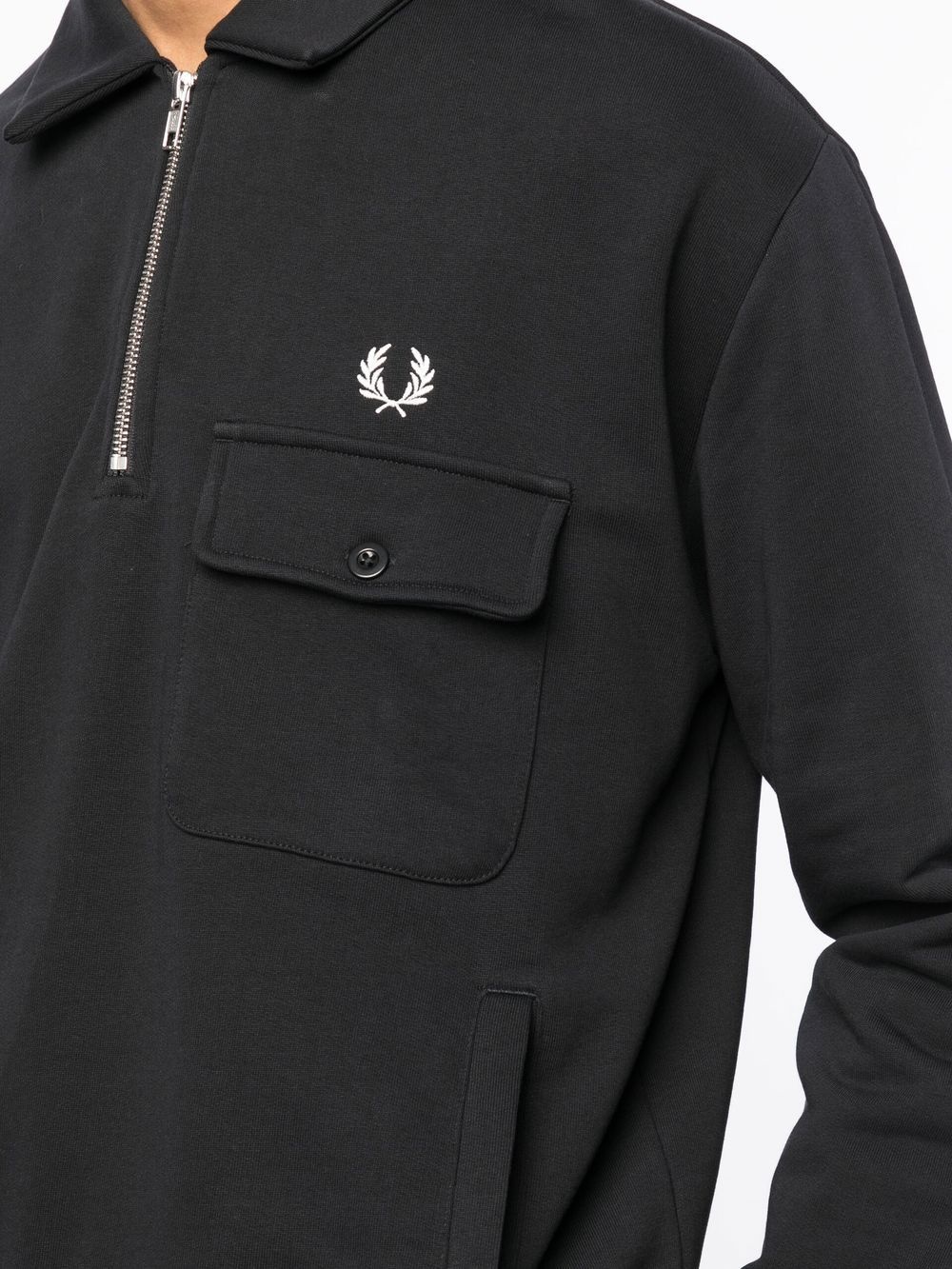 logo-embroidered quarter-zip sweatshirt - 5