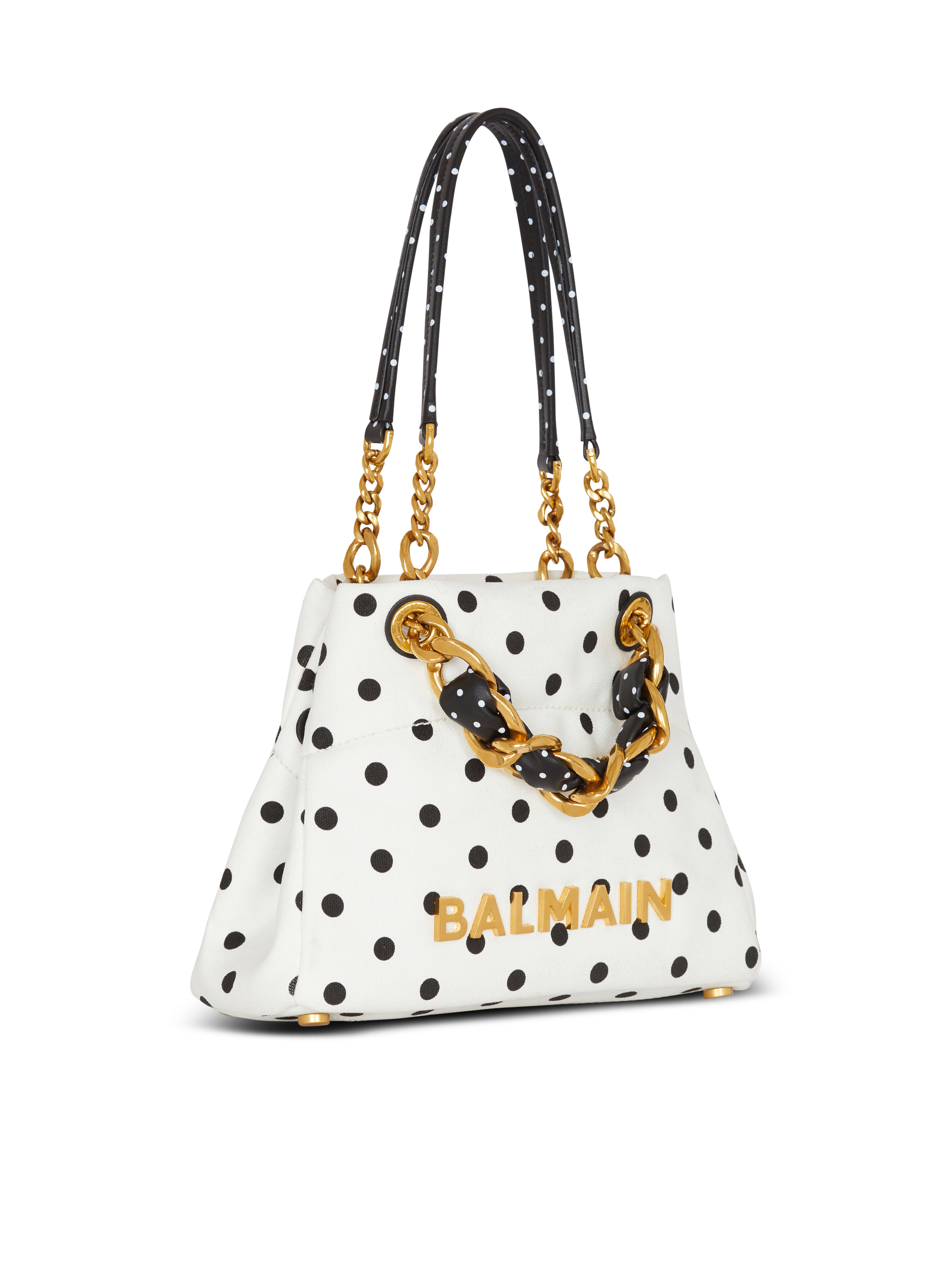 Small 1945 Soft tote bag in polka dot canvas - 2